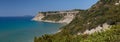 Beautiful beach on the Greek island of Corfu, blue lagoon, natural colours Royalty Free Stock Photo