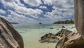 Beautiful beach on the island of La Digue. Seychelles. Royalty Free Stock Photo