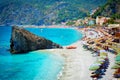 Beach in Italian village Monterosso al Mare