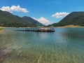 Beautiful beach in the lake Lago del Turano in Lazio Royalty Free Stock Photo