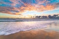Beautiful beach landscape with picturesque sunrise sky Royalty Free Stock Photo
