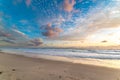 Beautiful beach landscape with picturesque sunrise sky Royalty Free Stock Photo