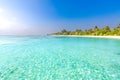 Beautiful beach landscape. Summer holiday and vacation concept. Inspirational tropical beach. Beach background banner Royalty Free Stock Photo