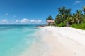 Stunning beach on Remire Island, Outer Islands, Seychelles. Royalty Free Stock Photo