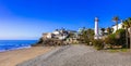 Beautiful beach with lighthouse Playa del Aguila, Bahia Feliz, Grand Canary island