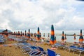 The beautiful beach located along the coast of Conero in the mar