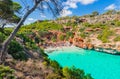 Beautiful beach Majorca Cala des Moro, Mediterranean Sea Spain Royalty Free Stock Photo