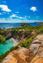 Beautiful beach Majorca Mallorca Cala des Moro Spain Mediterranean Sea Royalty Free Stock Photo