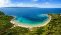 The beautiful beach of Mantraki on Skiathos island Royalty Free Stock Photo