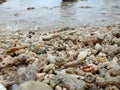 Beautiful beach nature with sand, rock, and sea water