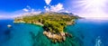 Croatia: View from the beach promenade to the adriatic sea near village Makarska Royalty Free Stock Photo