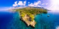 Croatia: View from the beach promenade to the adriatic sea near village Makarska Royalty Free Stock Photo