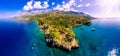 Croatia: View from the beach promenade to the adriatic sea near village Makarska Royalty Free Stock Photo