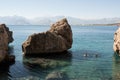 beautiful beach near the old town of Kaleici in Antalya in Turkey Royalty Free Stock Photo