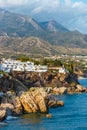 beautiful beach in Nerja, Costa del Sol, Andalusia, Spain Royalty Free Stock Photo