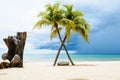 Beautiful beach with palms Royalty Free Stock Photo