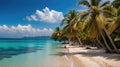 Beautiful beach with palms and turquoise sea in Jamaica island Royalty Free Stock Photo