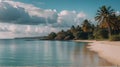 Beautiful beach with palms and turquoise sea in Jamaica island Royalty Free Stock Photo