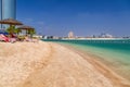 Beautiful beach at the Persian Gulf in Abu Dhabi, UAE Royalty Free Stock Photo