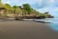 Beautiful beach and Pura Batu Bolong temple on Bali, Indonesia.