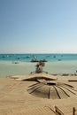 Beautiful beach on the Red Sea near Hurghada, Egypt. Royalty Free Stock Photo