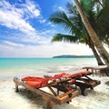 Beautiful beach and relax time Royalty Free Stock Photo