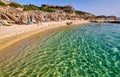 Beautiful beach and rocky coastline landscape in Greece Royalty Free Stock Photo