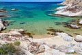 Beautiful beach and rocky coastline landscape in Greece Royalty Free Stock Photo