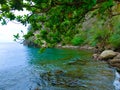 Beautiful white beach in Saint Lucia, Caribbean Islands Royalty Free Stock Photo