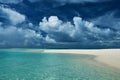 Beautiful beach with sandspit at Maldives Royalty Free Stock Photo