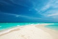 Beautiful beach with sandspit at Maldives Royalty Free Stock Photo