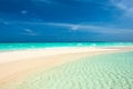 Beautiful beach with sandspit at Maldives Royalty Free Stock Photo