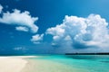 Beautiful beach with sandspit at Maldives Royalty Free Stock Photo