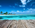 Beautiful beach with sandspit at Maldives Royalty Free Stock Photo