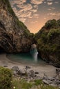 Beautiful beach. The Saraceno grotto is on the seafront Salerno, Campania, Salerno, Italy