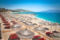 Beautiful beach in Saranda, Albania. Royalty Free Stock Photo