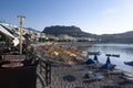 Beautiful beach scene at the small secluded resort of Haraki, Rhodes, Greece