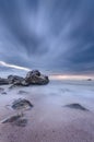 Beautiful beach scene at twilight time Royalty Free Stock Photo