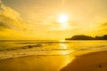 beautiful beach sea at sunrise or sunset time Royalty Free Stock Photo