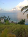 beautiful beach seen from the top of the hill