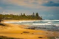 Beautiful beach shoreline at Kings Beach in Queensland, Australia Royalty Free Stock Photo