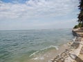 Beautiful beach with skyline view and blue water