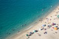 Beautiful beach in the summer day, top view. Tropea, southern Italy