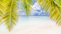 Beautiful beach landscape. Summer holiday and vacation concept. Inspirational tropical beach. Beach background banner Royalty Free Stock Photo