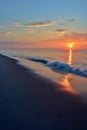 Beautiful Beach Sunrise With Golden Skies Royalty Free Stock Photo