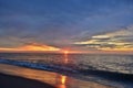 Beautiful Beach Sunrise With Golden Skies Royalty Free Stock Photo