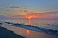 Beautiful Beach Sunrise With Golden Skies Royalty Free Stock Photo