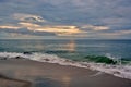 Beautiful Beach Sunrise With Heavenly Skies