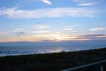 The Outer Banks sunrise begins to burst through the morning clouds Royalty Free Stock Photo