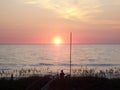 Beautiful beach sunset in the Outer Banks of North Carolina Royalty Free Stock Photo